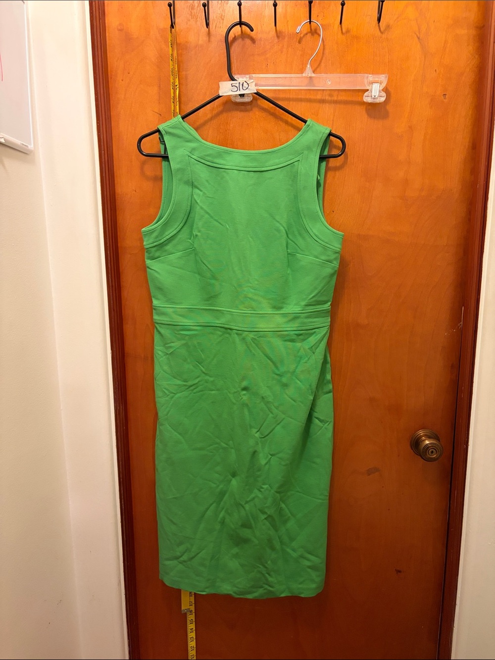 Talbots Bright Green Sleeveless Sheath Midi Dress